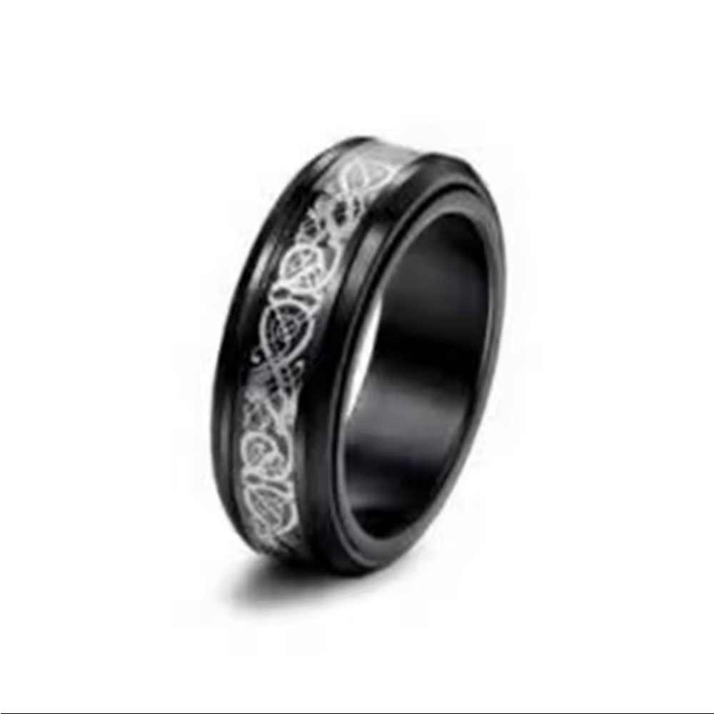 Stainless Steel Black Geometric Ring - Picture 1 of 8